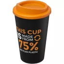 Cana de voiaj, 350 ml, 15.5xØ 9.5 cm, Americano, 20IUN0708, Negru, Portocaliu, Polipropilena