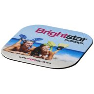   Brite-Mat® square coaster, Laminated paper, recycled plastics, solid black
