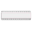 Ellison 15 cm plastic ruler with paper insert, GPPS Plastic, White
