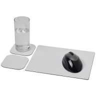   Brite-Mat® mouse mat and coaster set combo 3, Recycled plastic, gloss paper, and black masterbatch,  solid black