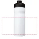Baseline® Plus 650 ml flip lid sport bottle, HDPE Plastic, PP Plastic, White, solid black