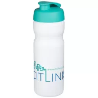   Baseline® Plus 650 ml flip lid sport bottle, HDPE Plastic, PP Plastic, White,Aqua