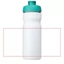 Baseline® Plus 650 ml flip lid sport bottle, HDPE Plastic, PP Plastic, White,Aqua