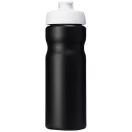 Baseline® Plus 650 ml flip lid sport bottle, HDPE Plastic, PP Plastic,  solid black,White