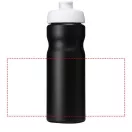 Baseline® Plus 650 ml flip lid sport bottle, HDPE Plastic, PP Plastic,  solid black,White