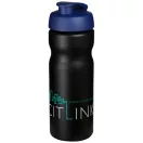 Baseline® Plus 650 ml flip lid sport bottle, HDPE Plastic, PP Plastic,  solid black,Blue