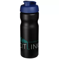   Baseline® Plus 650 ml flip lid sport bottle, HDPE Plastic, PP Plastic,  solid black,Blue