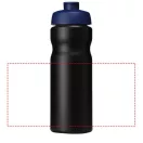 Baseline® Plus 650 ml flip lid sport bottle, HDPE Plastic, PP Plastic,  solid black,Blue