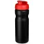 Baseline® Plus 650 ml flip lid sport bottle, HDPE Plastic, PP Plastic,  solid black,Red  