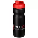 Baseline® Plus 650 ml flip lid sport bottle, HDPE Plastic, PP Plastic,  solid black,Red  