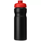 Baseline® Plus 650 ml flip lid sport bottle, HDPE Plastic, PP Plastic,  solid black,Red  