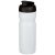 Baseline® Plus 650 ml flip lid sport bottle, HDPE Plastic, PP Plastic, Transparent, solid black