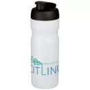 Baseline® Plus 650 ml flip lid sport bottle, HDPE Plastic, PP Plastic, Transparent, solid black