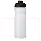 Baseline® Plus 650 ml flip lid sport bottle, HDPE Plastic, PP Plastic, Transparent, solid black