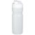 Baseline® Plus 650 ml flip lid sport bottle, HDPE Plastic, PP Plastic, Transparent,White