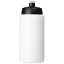 Baseline® Plus grip 500 ml sports lid sport bottle, HDPE Plastic, PP Plastic, White, solid black