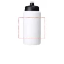 Baseline® Plus grip 500 ml sports lid sport bottle, HDPE Plastic, PP Plastic, White, solid black