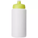 Baseline® Plus grip 500 ml sports lid sport bottle, HDPE Plastic, PP Plastic, White,Lime  