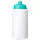 Baseline® Plus grip 500 ml sports lid sport bottle, HDPE Plastic, PP Plastic, White,Aqua