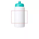 Baseline® Plus grip 500 ml sports lid sport bottle, HDPE Plastic, PP Plastic, White,Aqua