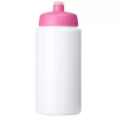 Baseline® Plus grip 500 ml sports lid sport bottle, HDPE Plastic, PP Plastic, White,Pink  