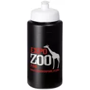 Baseline® Plus grip 500 ml sports lid sport bottle, HDPE Plastic, PP Plastic,  solid black,White