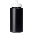 Baseline® Plus grip 500 ml sports lid sport bottle, HDPE Plastic, PP Plastic,  solid black,White