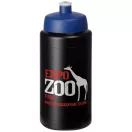 Baseline® Plus grip 500 ml sports lid sport bottle, HDPE Plastic, PP Plastic,  solid black,Blue