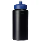 Baseline® Plus grip 500 ml sports lid sport bottle, HDPE Plastic, PP Plastic,  solid black,Blue