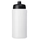 Baseline® Plus grip 500 ml sports lid sport bottle, HDPE Plastic, PP Plastic, Transparent, solid black