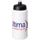Baseline® Plus 500 ml bottle with sports lid, HDPE Plastic, PP Plastic, White, solid black