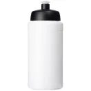 Baseline® Plus 500 ml bottle with sports lid, HDPE Plastic, PP Plastic, White, solid black