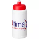 Baseline® Plus 500 ml bottle with sports lid, HDPE Plastic, PP Plastic, White,Red  