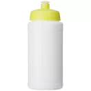 Baseline® Plus 500 ml bottle with sports lid, HDPE Plastic, PP Plastic, White,Lime  