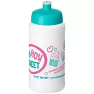 Baseline® Plus 500 ml bottle with sports lid, HDPE Plastic, PP Plastic, White,Aqua
