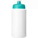 Baseline® Plus 500 ml bottle with sports lid, HDPE Plastic, PP Plastic, White,Aqua