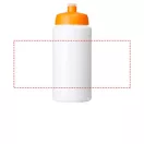Baseline® Plus 500 ml bottle with sports lid, HDPE Plastic, PP Plastic, White,Orange  