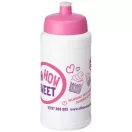 Baseline® Plus 500 ml bottle with sports lid, HDPE Plastic, PP Plastic, White,Pink  