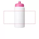 Baseline® Plus 500 ml bottle with sports lid, HDPE Plastic, PP Plastic, White,Pink  