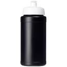 Baseline® Plus 500 ml bottle with sports lid, HDPE Plastic, PP Plastic,  solid black,White