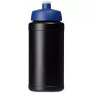 Baseline® Plus 500 ml bottle with sports lid, HDPE Plastic, PP Plastic,  solid black,Blue
