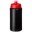Baseline® Plus 500 ml bottle with sports lid, HDPE Plastic, PP Plastic,  solid black,Red  