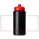Baseline® Plus 500 ml bottle with sports lid, HDPE Plastic, PP Plastic,  solid black,Red  