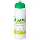 Baseline® Plus 750 ml bottle with sports lid, HDPE Plastic, PP Plastic, White,Green  