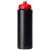 Baseline® Plus 750 ml bottle with sports lid, HDPE Plastic, PP Plastic,  solid black,Red  