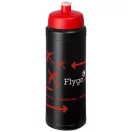 Baseline® Plus 750 ml bottle with sports lid, HDPE Plastic, PP Plastic,  solid black,Red  