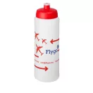 Baseline® Plus 750 ml bottle with sports lid, HDPE Plastic, PP Plastic, Transparent,Red  