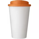Cana de voiaj, 350 ml, 15,5xø9,5 cm, Americano, 20SEP0828, Polipropilena, Alb, Portocaliu