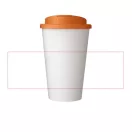 Cana de voiaj, 350 ml, 15,5xø9,5 cm, Americano, 20SEP0828, Polipropilena, Alb, Portocaliu