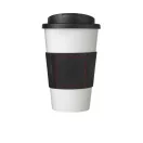 Cana de voiaj, 350 ml, 15,5xø9,5 cm, Americano, 20SEP0802, Polipropilena, Alb, Negru